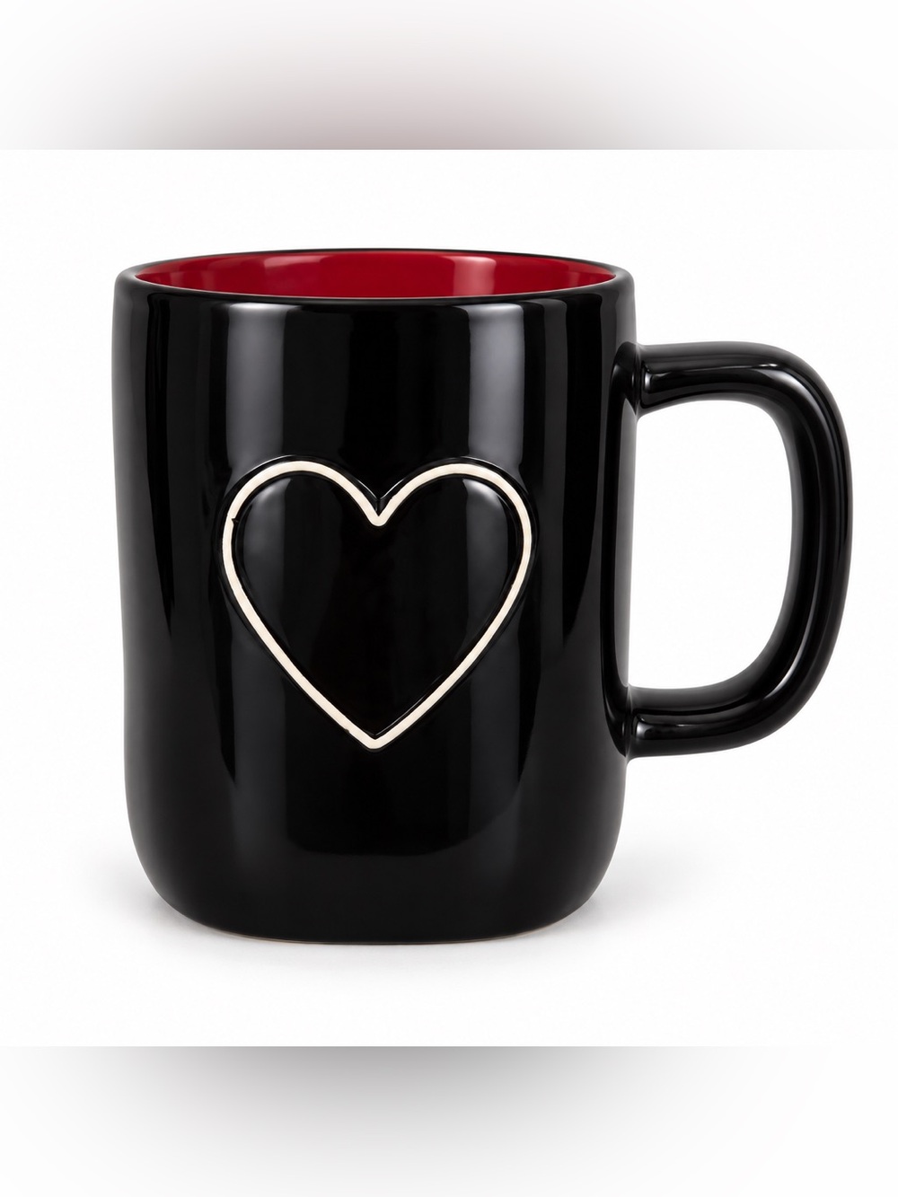 Black and Red Heart Rae Dunn Mug